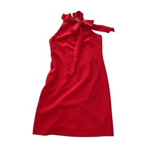 Vince Camuto Red Sleeveless Bow-Neck Shift Dress – Size 2